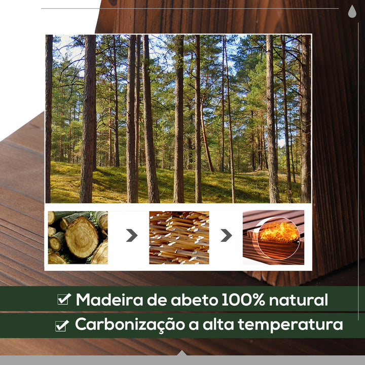 Fonte de Água em Madeira Fonte de Jardim em Cascata de 2 Níveis com Bomba Elétrica e Saída de Água Ajustável para Decoração de Pátio ou Terraço Ø44,5x58,5 cm Madeira