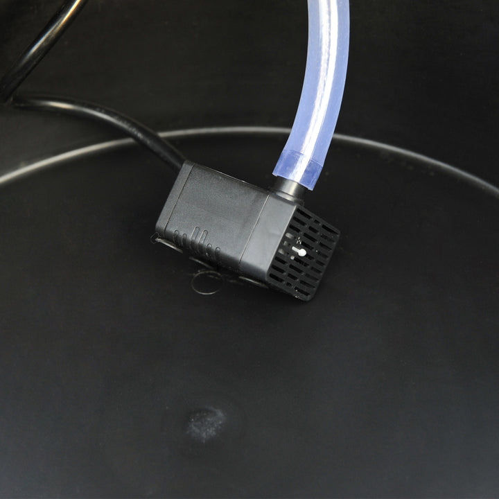 Fonte de Água em Madeira Fonte de Jardim em Cascata de 2 Níveis com Bomba Elétrica e Saída de Água Ajustável para Decoração de Pátio ou Terraço Ø44,5x58,5 cm Madeira