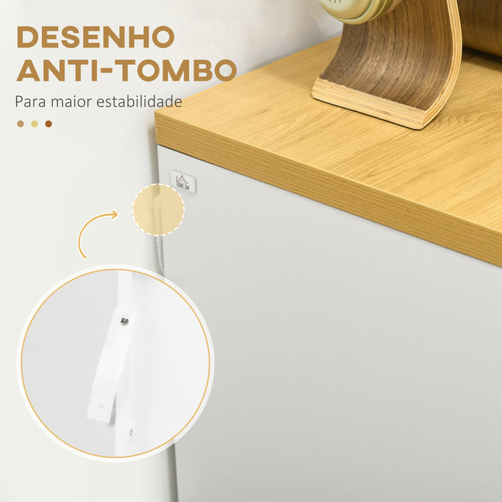 Cómoda Moderna com 3 Gavetas Cómoda de Madeira para Dormitório Sala de Estar Carga Máxima 40 kg 70x37x75 cm Branco e Madeira