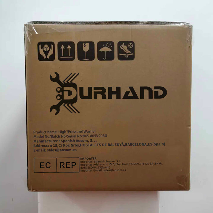 Lavadora de Alta Pressão 1600W Caudal 432 L/h Bomba de Alumínio Pressão de 135 Bar Mangueira de 6 m Inclui Garrafas de Sabão Bocal Escova 32x24x65 cm Azul