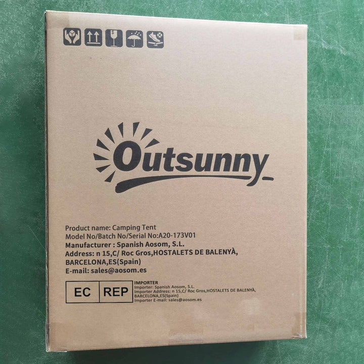 Tenda de campismo para 3-4 Pessoas Dobrável À Prova de Água 2000+ mm À Prova de UV 20+ com Vestíbulo 426x206x154 cm Verde