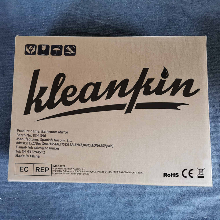 Espelho Casa de Banho com Luz LED Ø50x4,6cm Espelho Redondo de Parede com Interruptor Tátil 3 Luzes Ajustáveis Função de Memória e Anti-Embaciamento Estrutura de Alumínio Prata