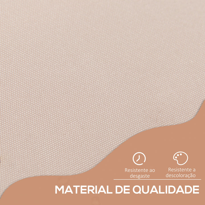 Toldo manual retrátil 200x150x170-280 cm com manivela para terraço varanda jardim pátio bege