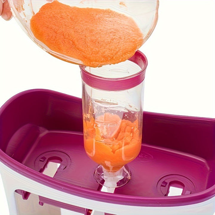 Dispenser Manual de Purê de Frutas – Kit de Armazenamento para Comida de Bebé | 10 Sacos Esterilizados Reutilizáveis Artesanal e Armazenador Gourmet para bebês e crianças +HOJE OFERTA EXTRA +10Saquetas total 20 saquetas