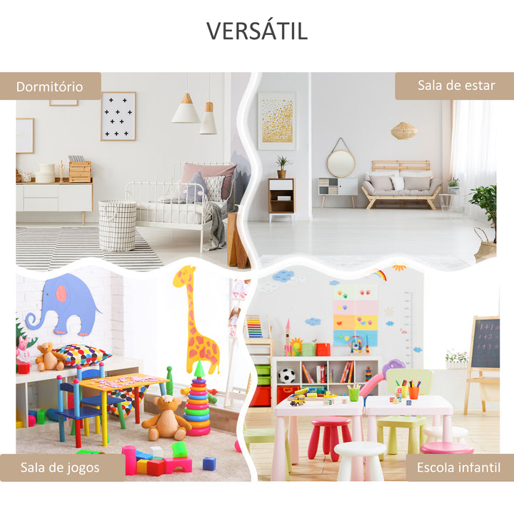 Estante de Madeira para Brinquedos com 3 Compartimentos 2 Cubos e Gaveta Móvel com 4 Rodas Estante para Livros Infantil para Dormitório Infantil Sala de Jogos 60x29,9x90cm Branco