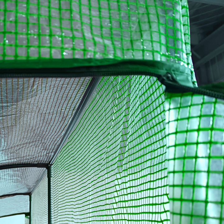 Estufa Pequena Estufa de Exterior com Janelas Prateleiras de 3 Níveis e Estrutura de Aço Estufa para Cultivo de Plantas Flores 200x100x215 cm Verde