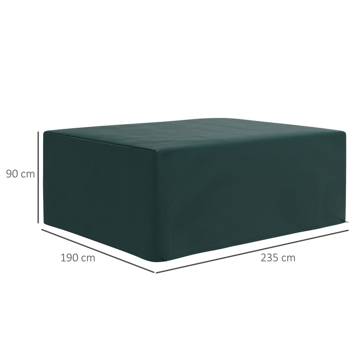Capa Protetora para Móveis Retangular Cobertura de Móveis para Jardim Impermeável Anti-UV Antipó para Terraço Varanda 235x190x90 cm Verde