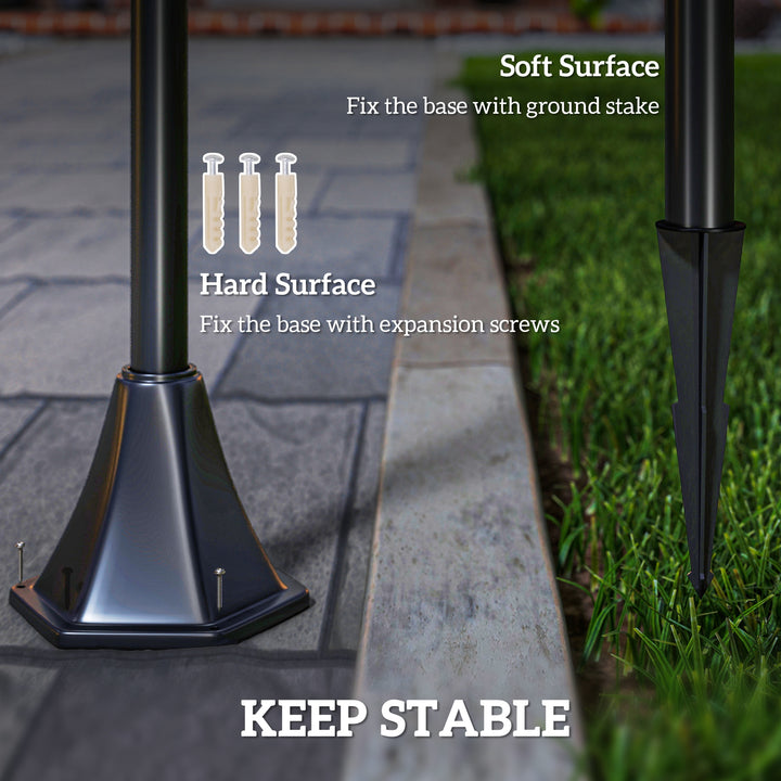 Farol de jardim clássica IP44 com luzes solares inteligentes LED 15x15x120 cm preto