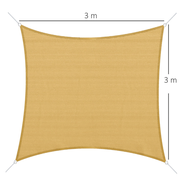 Toldo Vela 3x3m quadrada cor areia de polietileno HDPE 185 g/m²