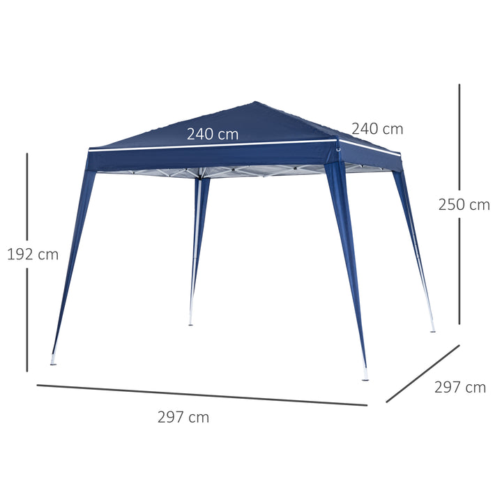 Tenda dobrável 3x3m Gazebo de jardim Pop Up Desenho de aço e capa de tecido Oxford azul