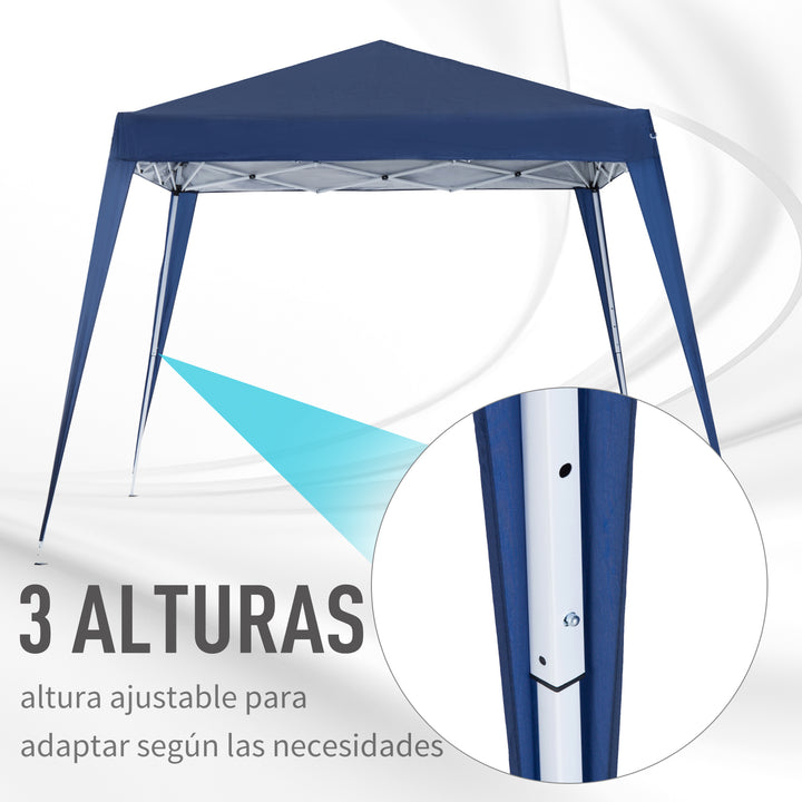 Tenda dobrável 3x3m Gazebo de jardim Pop Up Desenho de aço e capa de tecido Oxford azul