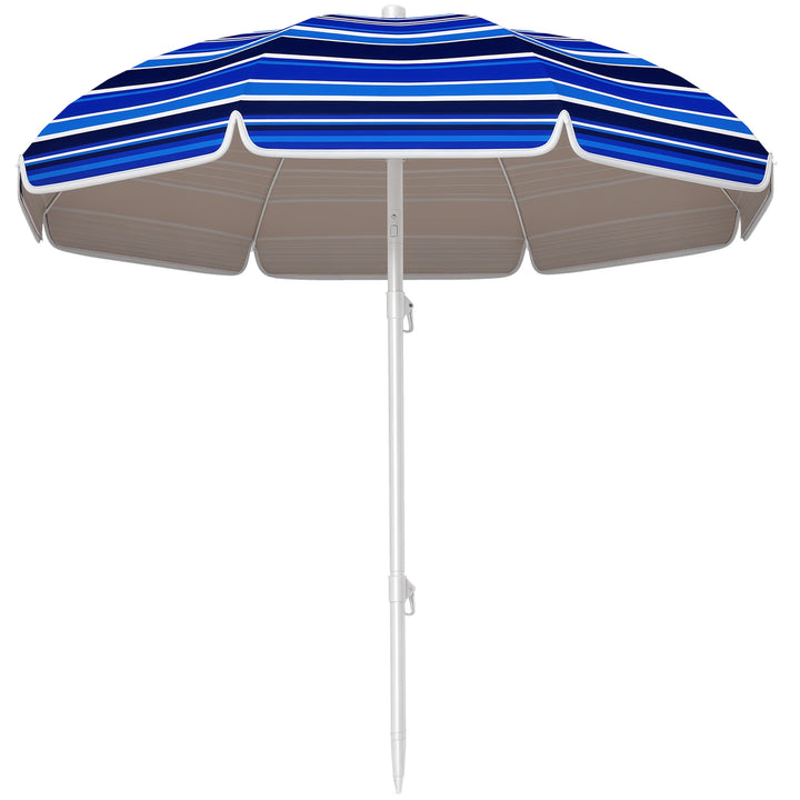 Chapéu de Sol Grande para Praia Ø180 cm Chapéu de Sol para Exterior Dobrável com Ângulo Ajustável Proteção UV50+ Impermeável Mastro de Ø32 mm Multicolor