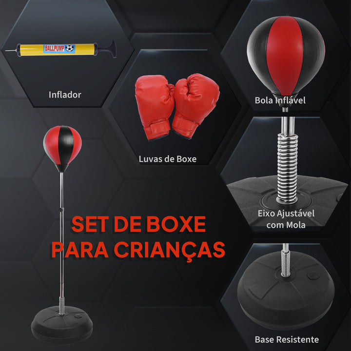 Saco de boxe de pé Punching Ball treino MMA desporto com luvas
