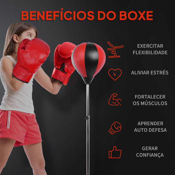 Saco de boxe de pé Punching Ball treino MMA desporto com luvas