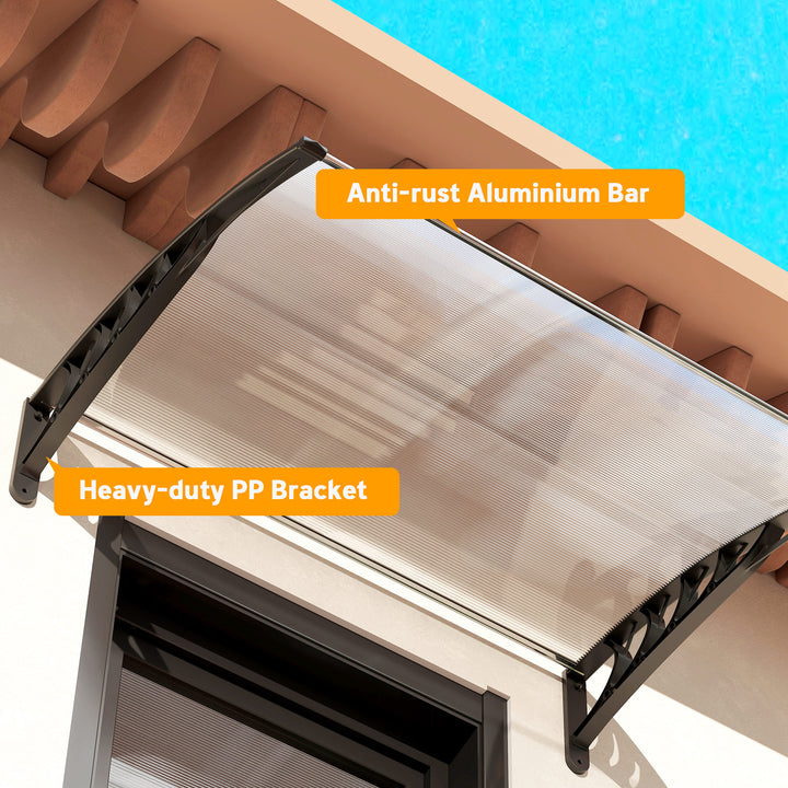 Marquise para portas Janelasde Proteção para Janelas de Portas Contra Sol e Chuva de policarbonato de 5mm Transparente 120x90x25 cm