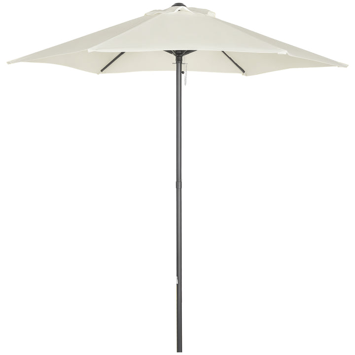 Chapéu de Sol de Jardim Ø2x2 m Chapéu de Sol com Mastro de Alumínio Manivela Teto com Ventilação Suporte de Fixação e Desmontável para Terraço Pátio Exterior Bege