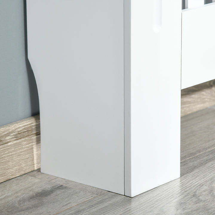 Cobertura Radiador Branca 78x19x81 cm Cobertura para Radiador de MDF com Desenho Moderno e Prateleira para Sala de Estar Dormitório