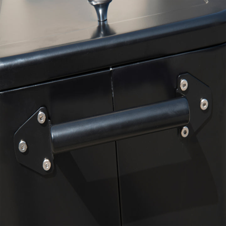 Geleira para Bebidas Carro Refrigerado para Bebidas 75,7 L com Rodas Abridor de Garrafas e Prateleira Geleira para Exterior Pátio Festa Varanda 90x39x83 cm Preto