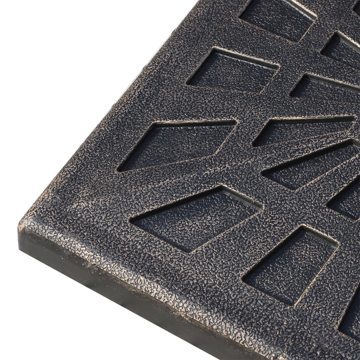 Base para Chapéu de Sol Peso 15 kg Base de Chapéu de Sol de Resina para Mastros de Ø3,8 cm y Ø4,8 cm para Varanda Pátio Jardim 47x47x32 cm Preto e Bronze