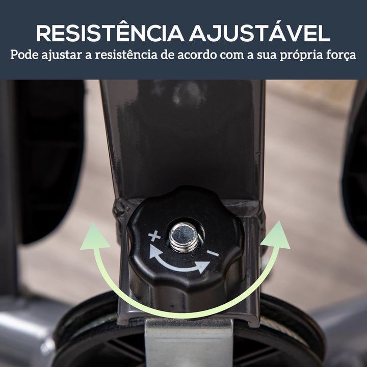 Máquina de Step Stepper Fitness em Casa com Tela LCD Alça e Pedais Antiderrapantes Equipamento de Exercício para Ginásio Escritório 55x44x108 cm Cinzento e Verde