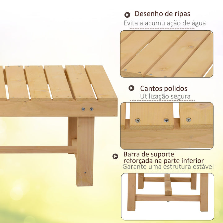 Banco de Jardim de 2 Lugares Banco de Madeira Carga 250 kg Banco para Pátio Exterior 110x38x35 cm Madeira