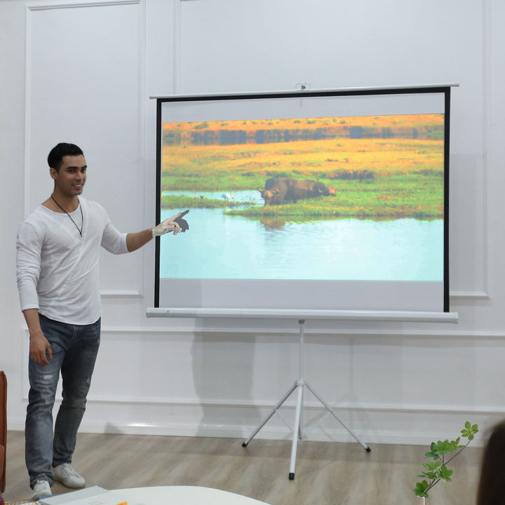 HomComTela do projetor dobrável manual de 84 polegadas portátil 4: 3 Formato de tela de projeção 4: 3 com altura ajustável 171x128cm