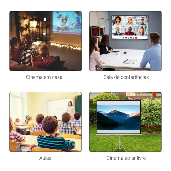 HomComTela do projetor dobrável manual de 84 polegadas portátil 4: 3 Formato de tela de projeção 4: 3 com altura ajustável 171x128cm