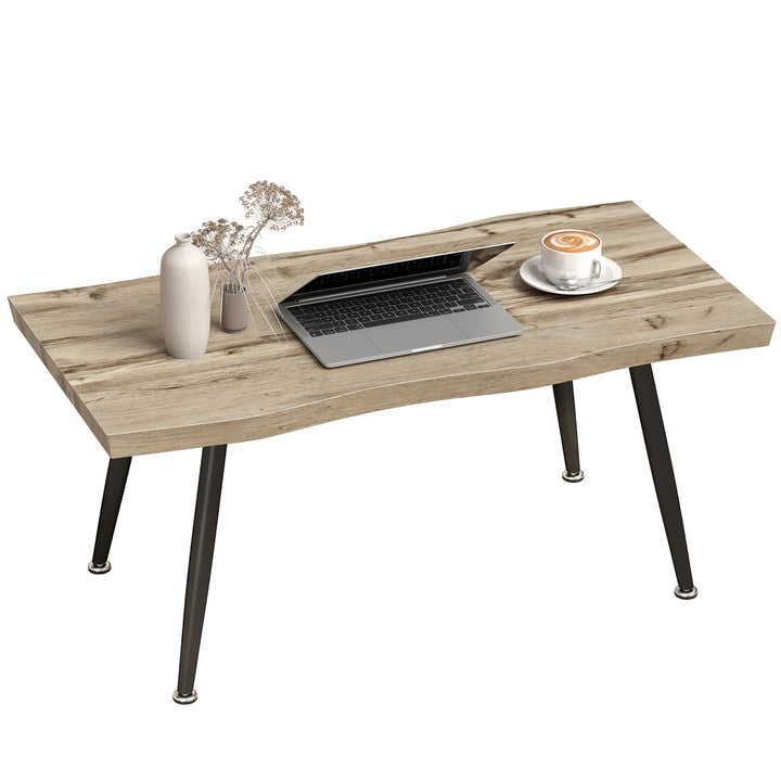 Mesa de Centro Mesa de Apoio para Sala de Estar Moderna com Tampo Espesso de 4 cm Pés de Aço para Sala de Estar Quarto 100x50x45 cm Carvalho