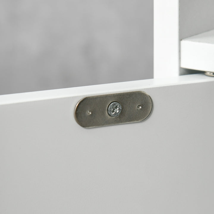 Coluna Casa de Banho com 3 Portas e 3 Prateleiras Abertas Coluna Auxiliar para Sala de Estar Casa de Banho Dormitório Estilo Moderno 15x17x120cm Branco