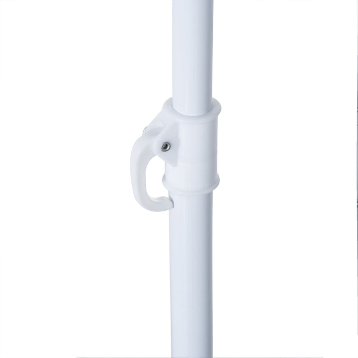 Chapéu de Sol de Praia com Painel Lateral Ø220x220 cm Chapéu de Sol com Manivela Manual 8 Hastes de Aço e Bolsa de Transporte para Jardim Piscina Verde