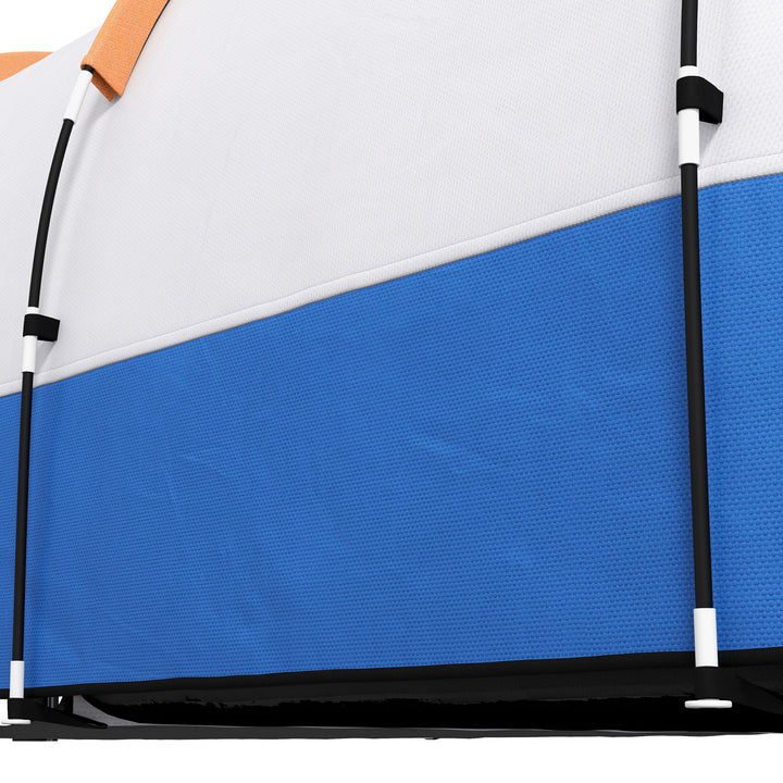 Tenda de Campismo Familiar para 2-3 Pessoas Tenda de Campismo Dobrável com 2 Áreas e Bolsa de Transporte Impermeável para Trekking 420x200x150 cm Cinza e Laranja