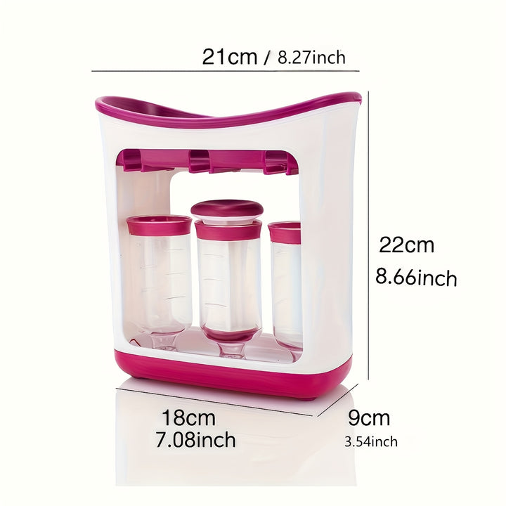 Dispenser Manual de Purê de Frutas – Kit de Armazenamento para Comida de Bebé | 10 Sacos Esterilizados Reutilizáveis Artesanal e Armazenador Gourmet para bebês e crianças +HOJE OFERTA EXTRA +10Saquetas total 20 saquetas