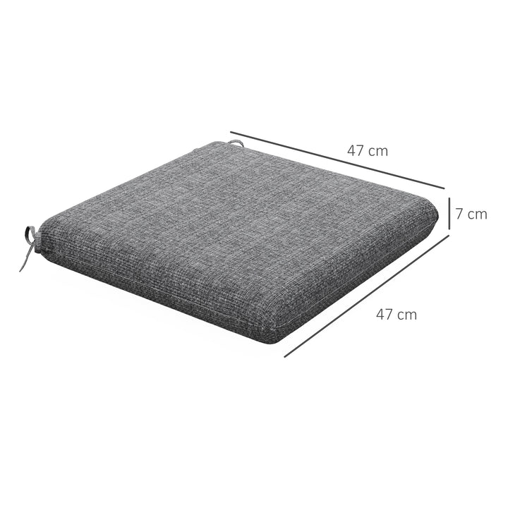 Conjunto de Almofadas para Cadeiras 47x47x7 cm Conjunto de 4 Peças Almofadas para Cadeiras de Jardim Impermeáveis e com Proteção UV 50+ para Interior e Exterior Cinza