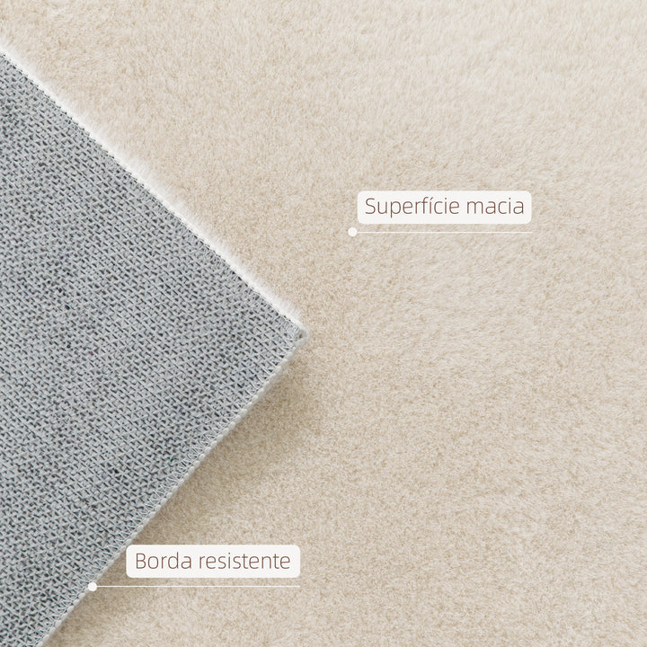 Tapete para Sala de Estar 230x160 cm Tapete Lavável à Máquina Pelo Longo Macio Estilo Moderno Tapete para Sala de Estar Quarto Sala de Jantar Creme