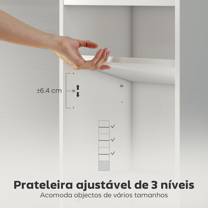 Estante de 7 Níveis Estante para Livros com Prateleiras Ajustáveis e Armário Estante Moderna para Sala de Estar Quarto Estúdio Escritório 40x30x180 cm Branco