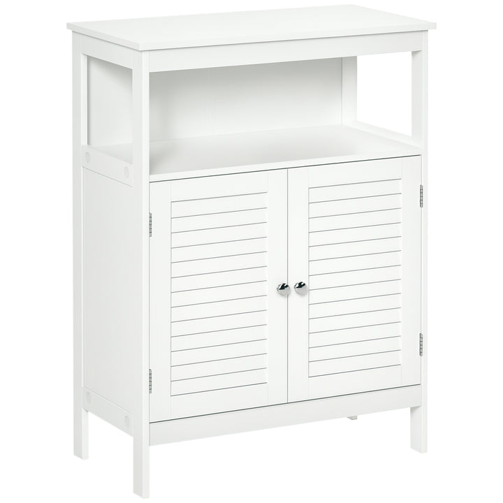 Armário de banheiro auxiliar com 2 portas Prateleiras 60x30x81,6 cm Branco