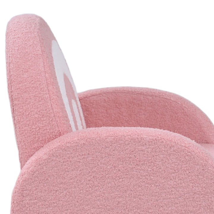 Poltrona para Crianças com Encosto em Forma de Arco-Íris Sofá para Crianças de 18-96 Meses Tecido Suave em Borrego Apoios de Braço Carga 45 kg 45x41x52 cm Rosa