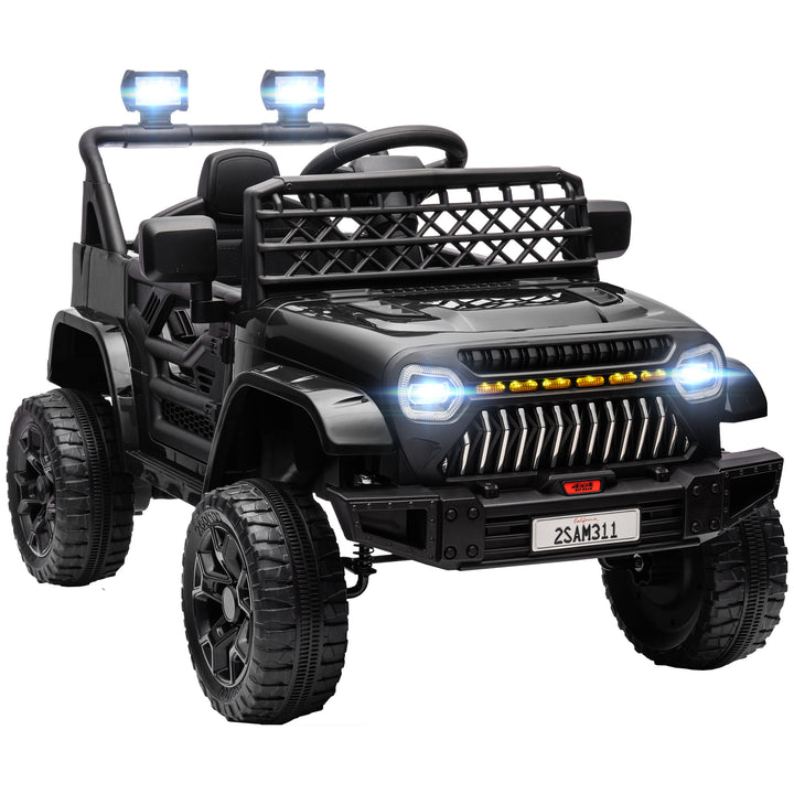 Carro Elétrico para Crianças acima de 3 Anos Carro Elétrico Infantil UTV Carro a Bateria 12V com Controlo Remoto Velocidade Ajustável USB Faróis e Buzina 95x62,5x65 cm Preto
