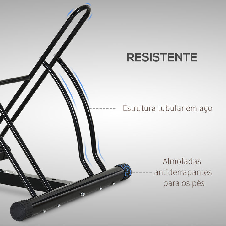 Suporte de Estacionamento Cruzado para 2 Bicicletas Aço Portátil 60x54x57 cm Preto