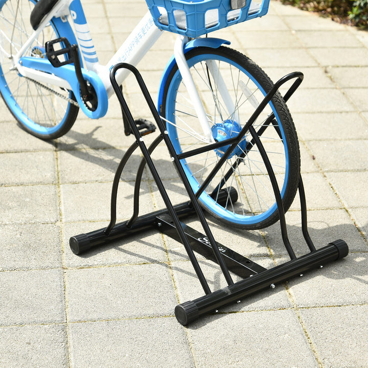 Suporte de Estacionamento Cruzado para 2 Bicicletas Aço Portátil 60x54x57 cm Preto