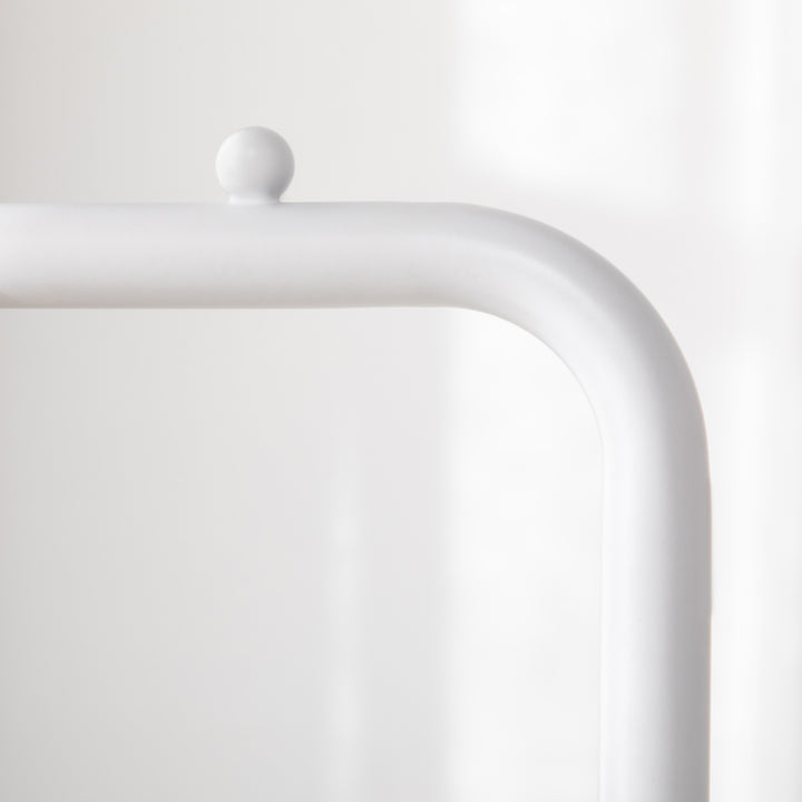 Cabide de Pé Elegante Cabide de Pé para Abrigos com 2 Ganchos Redondos Suspensos e Base de Mármore para Dormitório Corredor Entrada 35x25x170cm Branco