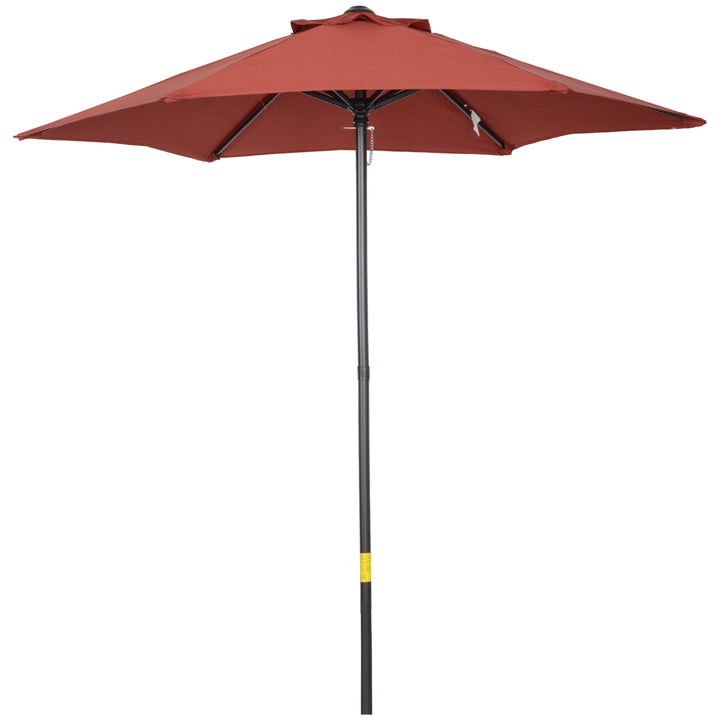 Chapéu de Sol de Jardim Ø2x2 m Chapéu de Sol com Mastro de Alumínio Manivela Teto com Ventilação Suporte de Fixação e Desmontável para Terraço Pátio Exterior Terracota
