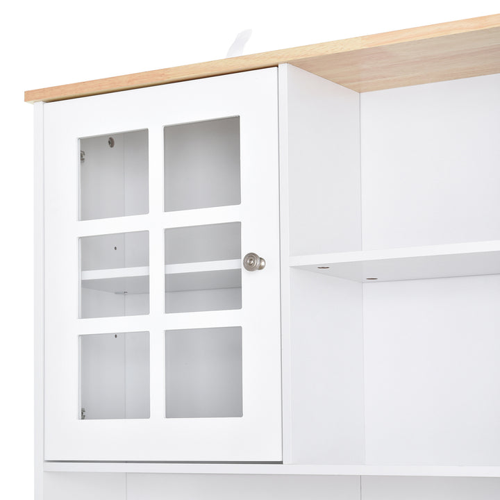 Aparador auxiliar de cozinha com amplo espaço de armazenamento Branco