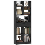 Estante de Madeira Estante para Livros com 1 Gaveta e 9 Compartimentos de Armazenamento Livraria para Sala de Estar Escritório Estúdio 60x26x158 cm Preto