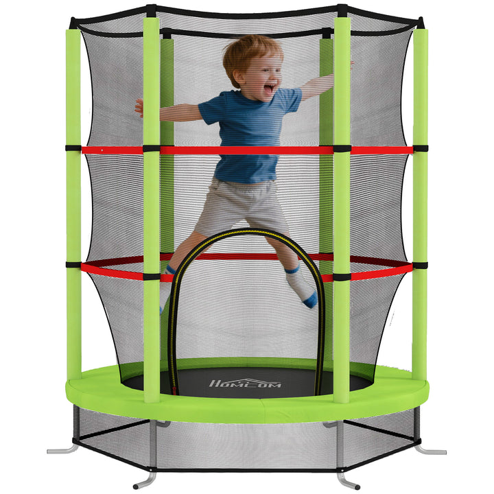 Trampolim Infantil Ø140x190 cm Trampolim para Crianças de 3-6 Anos com Rede de Segurança Carga 45 kg para Interior Verde