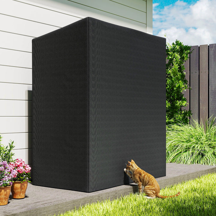 Suporte Metálico para Lenha 140x70x154 cm Suporte para Lenha de Exterior com Capa Impermeável 600D Oxford Estrutura de Aço Capacidade de 300 kg para Jardim Preto