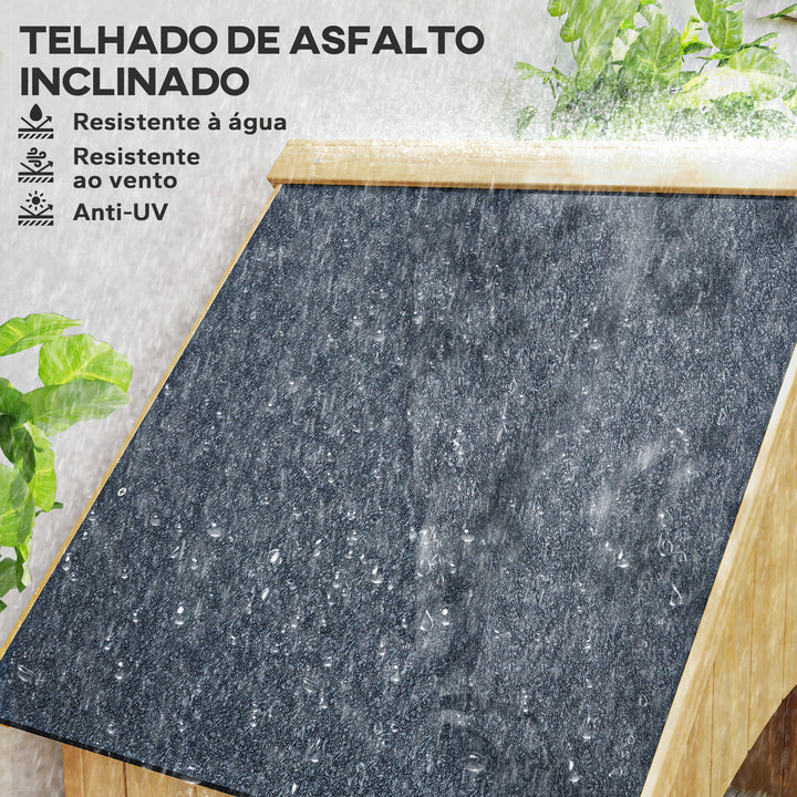 Armário Jardim de Madeira 77,5x54,2x179,5 cm 0,3 m² Abrigo de Exterior Armário para Arrumação de Ferramentas com 3 Prateleiras e 2 Portas com Fecho para Pátio Terraço Madeira