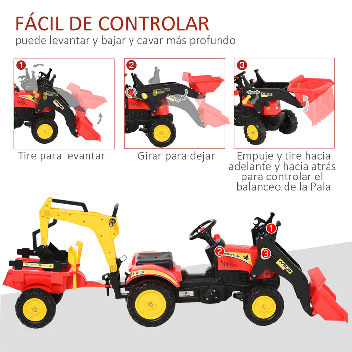 Trator de Pedais vermelho
