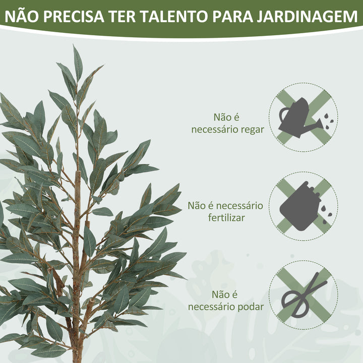 Planta Artificial de Louro 150 cm Planta Artificial Decorativa Grande Decoração para Casa Escritório Varanda Quarto Verde