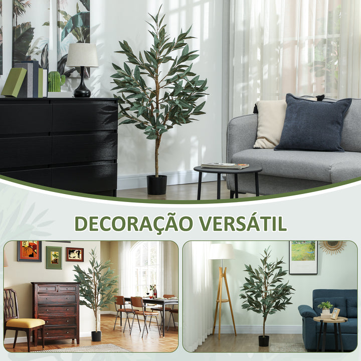Planta Artificial de Louro 150 cm Planta Artificial Decorativa Grande Decoração para Casa Escritório Varanda Quarto Verde